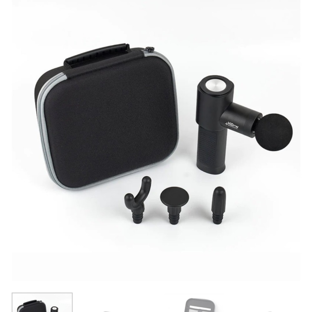 HiDow Black Mini Massage Gun with Attachments